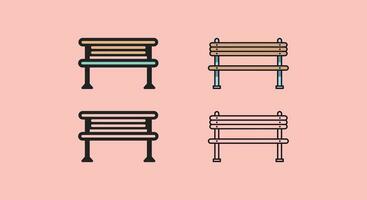 Moments of Rest and Reflection Bench Graphics for Scenic and Peaceful Designs. vector