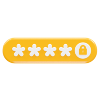 Password icon rendering illustration 3d element png