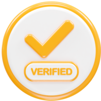 Verified icon render illustration 3d element rendering png