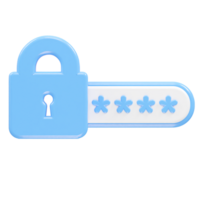 Password icon rendering illustration 3d element png