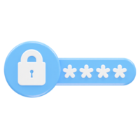 Password icon rendering illustration 3d element png