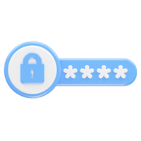 Password icon rendering illustration 3d element png