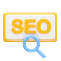 SEO Symbol 3d Illustration Rendern transparent Element png