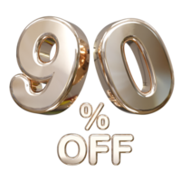 90 percent off discount sale 3d rendering text illustration png