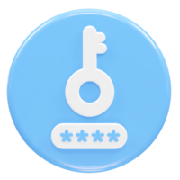 Password icon rendering illustration 3d element png