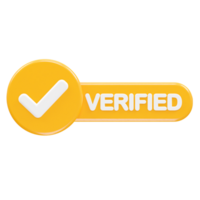 Verified icon render illustration 3d element rendering png