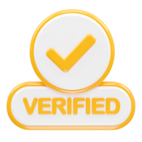 verified ikon framställa illustration 3d element tolkning png