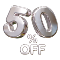 50 percent off discount sale 3d rendering text illustration png