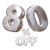80 percent off discount sale 3d rendering text illustration png