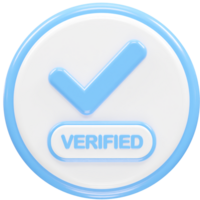 Verified icon render illustration 3d element rendering png