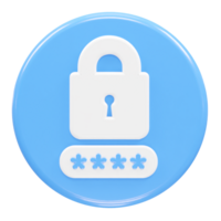 Password icon rendering illustration 3d element png