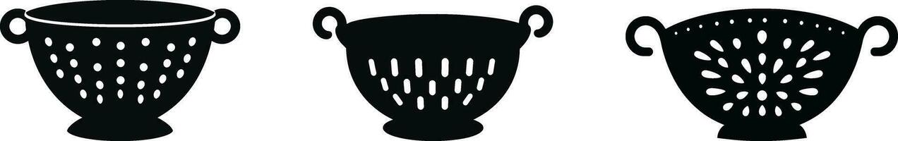 Cooking Necessity   Colorful Vector Graphics of a Kitchen Colander