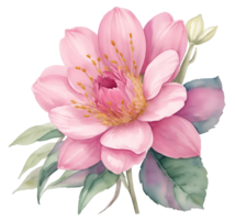 Watercolor vintage flower clip art isolated. AI Generative png