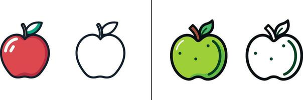 desde árbol a mesa manzana vector ilustraciones para Fresco comida conceptos.