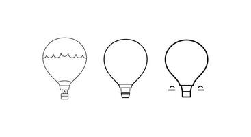 A World of Colors Up High Hot Air Balloon Vector Set for Creative Imagination.