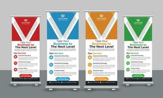 Corporate business roll up banner design pull up signage standee x retractable banner design template vector