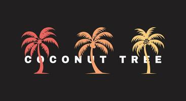 Coconut Tree Vector Icons   Set of Tropical Symbols for Graphic Design