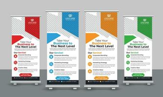 Creative business roll up banner design pull up signage standee x retractable banner design template vector