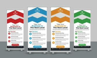 Creative business roll up banner design pull up signage standee x retractable banner design template vector