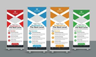 Creative business roll up banner design pull up signage standee x retractable banner design template vector