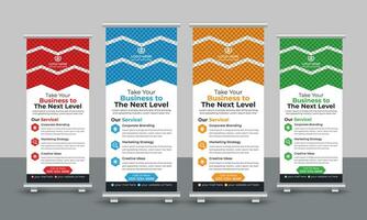 Creative business roll up banner design pull up signage standee x retractable banner design template vector