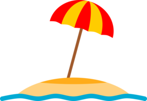 Beach umbrella with wave water sea icon png