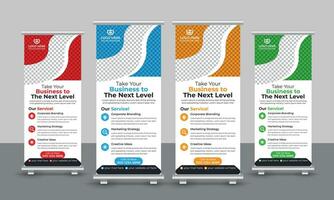 Corporate modern business roll up banner design pull up signage standee x retractable banner design template vector