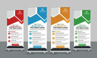 Corporate modern business roll up banner design pull up signage standee x retractable banner design template vector