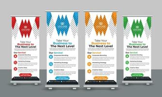 Corporate modern business roll up banner design pull up signage standee x retractable banner design template vector
