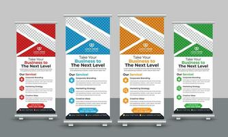 Corporate modern business roll up banner design pull up signage standee x retractable banner design template vector