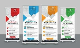 Corporate modern business roll up banner design pull up signage standee x retractable banner design template vector