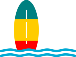 Surfboard sport with linw wave water sea icon png