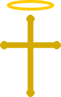 christian crucifix cross religion with ring halo icon png