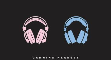 Game in Style Fashionable Gaming Headset Vector Elements