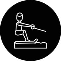 descalzo esquiar vector icono