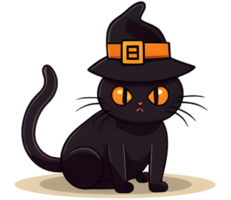 schwarz Katze im Halloween png