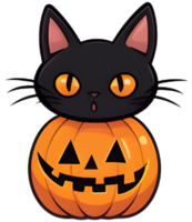 Black cat in Halloween png