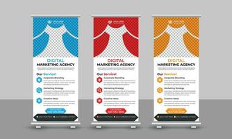 Creative corporate modern digital marketing agency business roll up banner design pull up signage standee x retractable banner design template vector