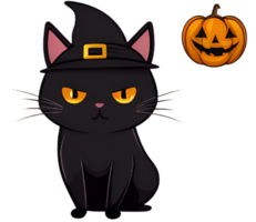 svart katt i halloween png