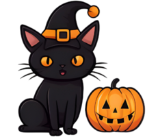 svart katt i halloween png