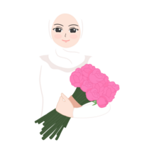 woman holding flower png