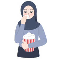 en mangeant pop corn clipart png