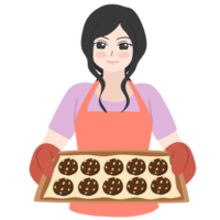 vrouw bakken koekjes png