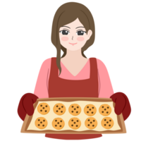 donna infornare biscotti png