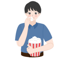 comiendo palomitas de maiz clipart png