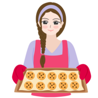 donna infornare biscotti png