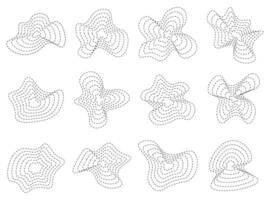 Abstract topography dot lines circles. Organic texture shapes vector