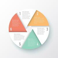 seis pasos diagrama infografía vector