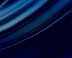 Abstract silk wavy background. Luxury dark blue liquid cloth waves on black backdrop photo