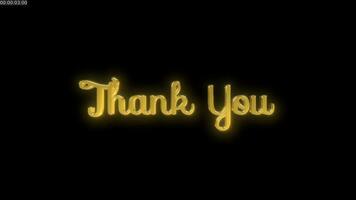 gold thank you text animation. 3D text animation video